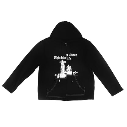 " THINKING ABOUT AFTERLIFE " - ZIP HOODIE - Loose