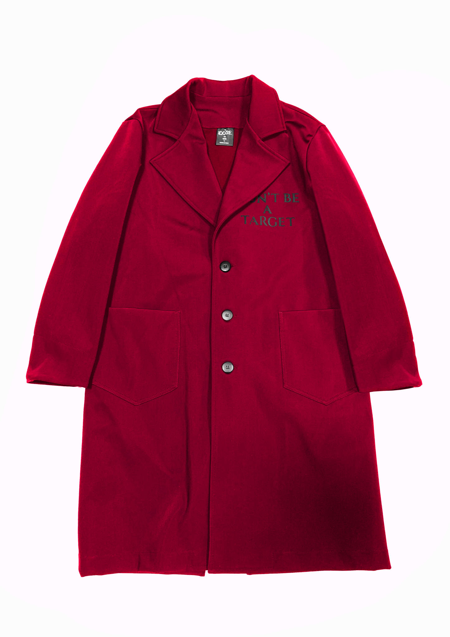 DON’T BE A TARGET TRENCH COAT (RED)